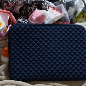 Navy Quilted Laptop Sleeve